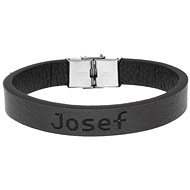 Ewena Black leather bracelet with the name Joseph - Bracelet