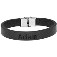 Ewena Black leather bracelet with Adam's name - Bracelet