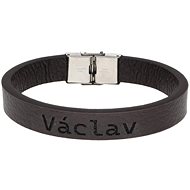 Ewena Brown leather bracelet with the name Wenceslas - Bracelet