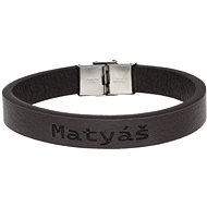 Ewena Brown leather bracelet with the name Matthias - Bracelet