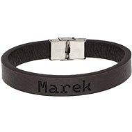 Ewena Brown leather bracelet with the name Marek - Bracelet