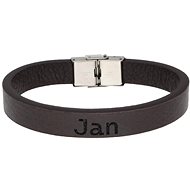 Ewena Brown leather bracelet with the name Jan - Bracelet