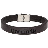 Ewena Brown leather bracelet with the name Dominik - Bracelet