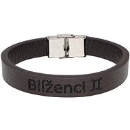 Ewena Brown leather bracelet with Gemini sign - Bracelet