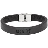 Ewena Black leather bracelet with Taurus sign - Bracelet