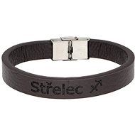 Ewena Brown leather bracelet with Sagittarius sign - Bracelet