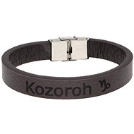 Ewena Brown leather bracelet with Capricorn sign - Bracelet