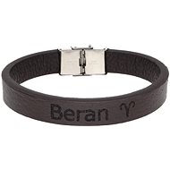 Ewena Brown leather bracelet with Aries sign - Bracelet