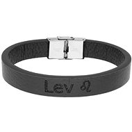 Ewena Leather bracelet black with sign of the Lion - Bracelet