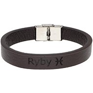 Ewena Brown leather bracelet with sign of the Fish - Bracelet