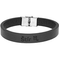 Ewena Black leather bracelet with Scorpio sign - Bracelet