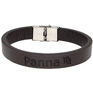 Ewena Brown leather bracelet with sign of the Virgin - Bracelet