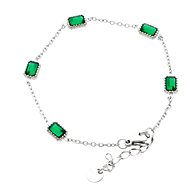 Ewena Women's silver bracelet in surgical steel green Akaha - Bracelet