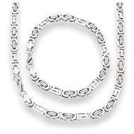 Ewena Men's necklace with surgical steel bracelet / Greek key KA321 - Necklace
