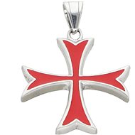 Ewena Pendant Knights Templar Cross silver red - Charm