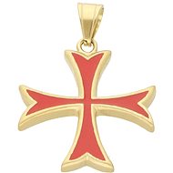 Ewena Pendant Knights Templar Cross red gold - Charm