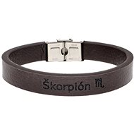 Ewena Brown leather bracelet with Scorpio sign - Bracelet
