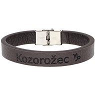 Ewena Brown leather bracelet with Capricorn sign - Bracelet
