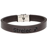 Ewena Brown leather bracelet with Sagittarius sign - Bracelet
