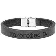 Ewena Black leather bracelet with Capricorn sign - Bracelet