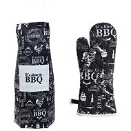 Excellent Apron + Oven Glove Set, Black - Apron