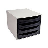 EXACOMPTA 4-zásuvka, šedá / čierna - Zásuvkový box