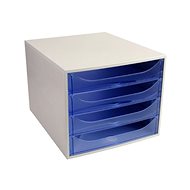 EXACOMPTA 4-drawer, transparent blue - Drawer Box