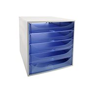 EXACOMPTA 5-drawer, transparent blue - Drawer Box