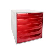 EXACOMPTA 5-drawer, transparent red - Drawer Box