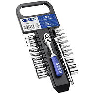 EXPERT 1/4" Socket Set 22-piece on a Rail - Socket Wrench Set