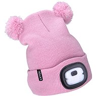 EXTOL LIGHT Cap with headlamp 4×25 lm, pink with glitter and pom-poms, child - Pracovní čepice