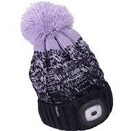 EXTOL LIGHT Cap with headlamp 4×45 lm, dark blue/purple with pompom UNI - Winter Hat