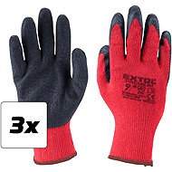 EXTOL PREMIUM Cotton gloves, semi-wet latex, size 9", set of 3 - Work Gloves