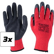 EXTOL PREMIUM Cotton gloves, semi-wet latex, size 10", set of 3 - Work Gloves