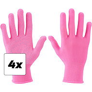 EXTOL LADY Gloves made of polyester with PVC targets on palm, size 7", set of 4 - Work Gloves