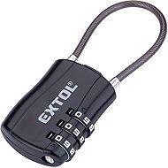 EXTOL CRAFT Combination lock, metal, 3-digit code, 110mm cable length 957005 - Padlock
