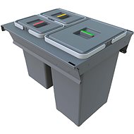 Elletipi SQUARE 2.0 built-in pull-out basket 24+8+8 l - Rubbish Bin
