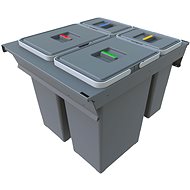 Elletipi SQUARE 2.0 built-in pull-out basket 24+24+8+8+8 l - Rubbish Bin