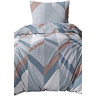 4sleep Cotton satin, Geometry blue 5078A - Bed Linen