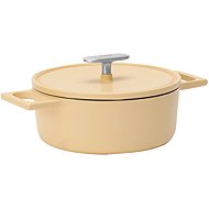 FABINI Kastrol litinový smaltovaný Mattia 3.0 Standard, 20 cm (2 l), lesklý krémový s poklicí - Casserole Pot