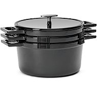 FABINI Sada litinového nádobí Mattia 3.0 Standard, 26 cm, 4 díly, stohovatelná, lesklá černá - Cookware Set