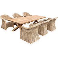FaKOPA SPIDER + SAVANNAH set teak set 250 × 110 cm + 6 × armchair - Garden Furniture