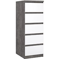 FALCO Chest of drawers SIMPLICITY 233 concrete/white gloss - Chest of Drawers