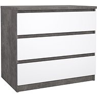 FALCO Chest of drawers SIMPLICITY 235 concrete/white gloss - Chest of Drawers