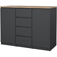 FALCO Komoda Simplicity 236 šedá/jackson hickory - Chest of Drawers