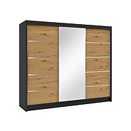 Falco Debora VI 200 cm Black/Artisan Oak - Wardrobe