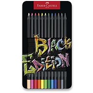 FABER-CASTELL Black Edition in sheet metal, 12 colours - Coloured Pencils