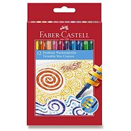 FABER-CASTELL Twist in plastic body, 12 colours - Wax Crayons