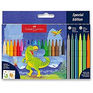 FABER-CASTELL Dinosaur, round, 24 colours incl. metallic and neon - Felt Tip Pens