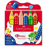 FABER-CASTELL Grippy s ořezávátkem, 6 barev - Coloured Pencils